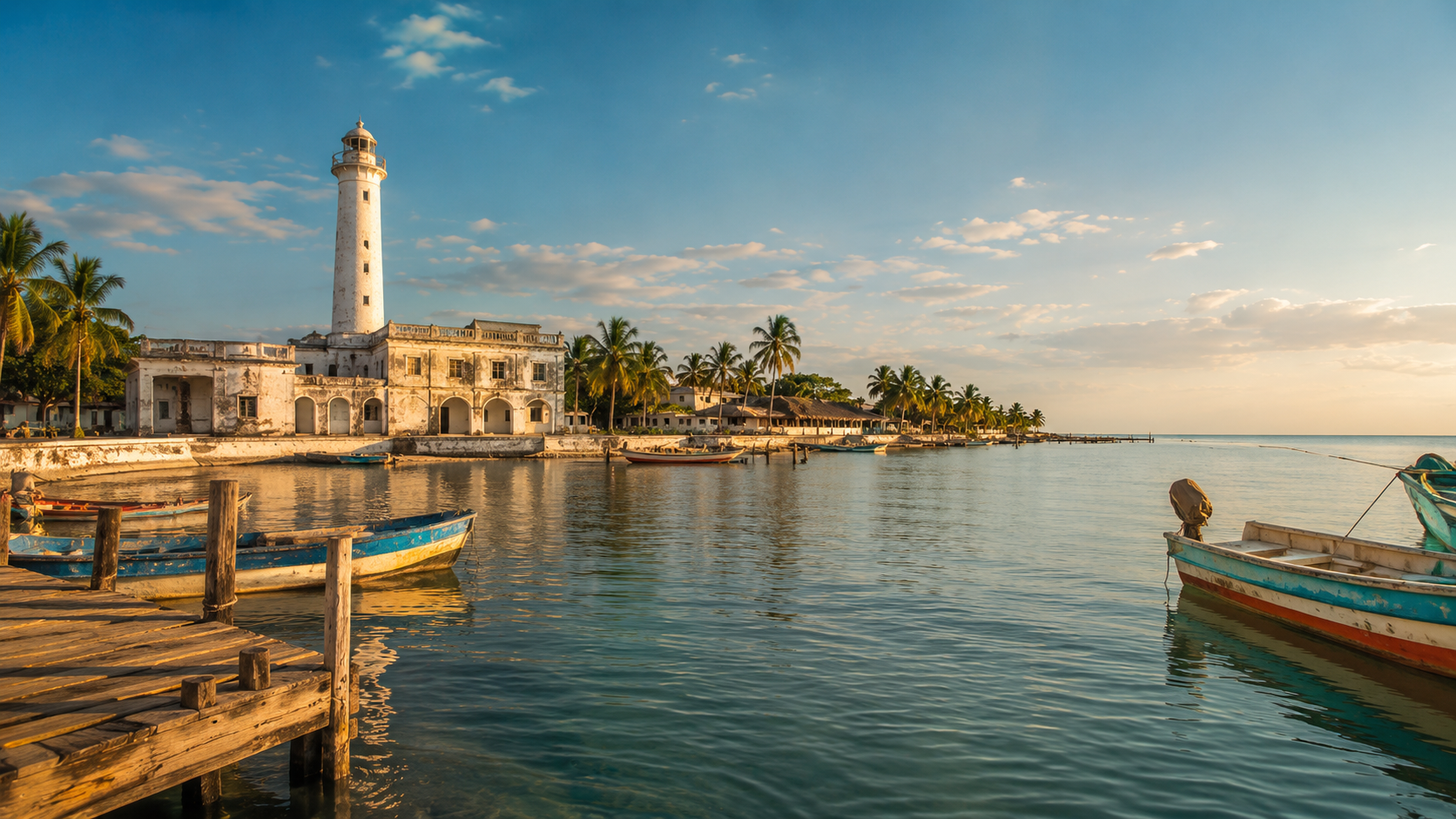 Faro y muelle del pueblo mágico de Sisal, Yucatán — ruta Chichén Itzá con Cerveza Efecto Sisal artesanal